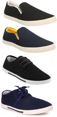 

Pexlo Pack of 4 Casual Shoes (Sneakers and Loafers Shoes) Casuals For Men(Multicolor