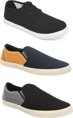 

Pexlo Tro Pack of 3 Casual Shoes (Sneakers and Loafers Shoes) Casuals For Men(Multicolor
