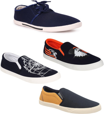 

Pexlo Pack of 4 Casual Shoes (Sneakers and Loafers Shoes) Casuals For Men(Multicolor