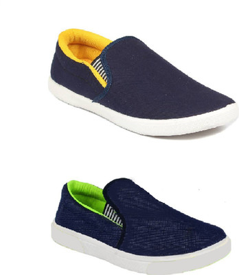 

STYLIVO Combo Pack Slop on snekares For Men Slip On Sneakers For Men(Navy, Yellow+green