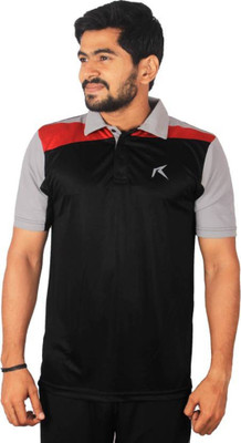 Repugn Solid Men Polo Neck Black T-Shirt