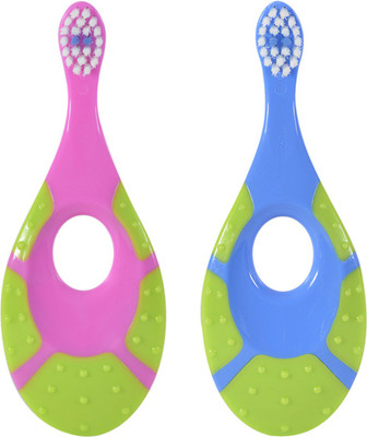 

Jordan step 1 Baby, 0-2 Years Extra Soft Bristles BPA Free Gentle to Babies ( Random Color ) Pack of 2 Soft Toothbrush(Pack of 2)