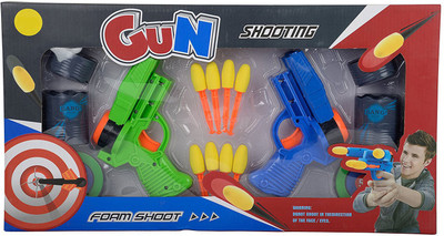 

Darling Toys Foam Dart Shooting Gun (31 cm x 26 cm x 5 cm, 14 Piece)(Multicolor)