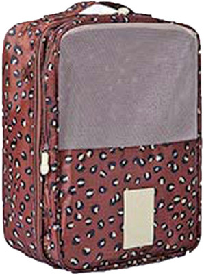 

MOSH Brown Leopard Print Travel Shoes Bag Organizer(Brown)