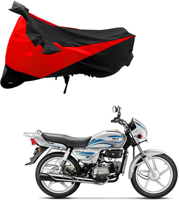 Purpleheart Two Wheeler Cover for Hero(Splendor Plus, Black, Red)