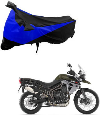 Purpleheart Two Wheeler Cover for Triumph(Tiger 800 XCA, Black, Blue)