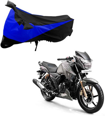 Purpleheart Two Wheeler Cover for TVS(Apache RTR 180, Black, Blue)