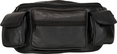 

AspenLeather Travelling Waist Bag for Men and Women Waist Bag(Black)