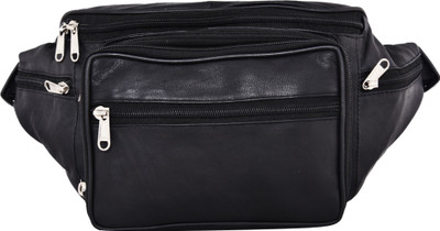 

AspenLeather Travelling Waist Bag for Men and Women Waist Bag(Black)