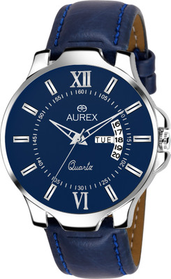 AUREX AX-GR105-BLBL Blue Dial Day And Date Functioning Watch - For Men