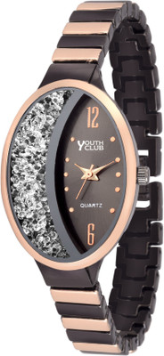 

Youth Club K-67OBKTT New Brown Casual half-Moon Moving Stone Watch - For Girls