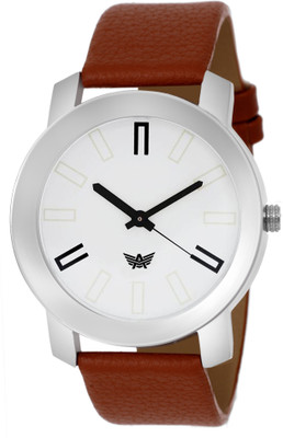 

Abrexo Abx-0164-WHT BRN Basic elementary design Modest Series Watch - For Men