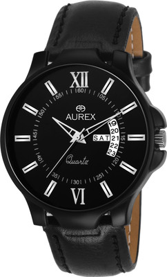

AUREX AX-GR105-BKB Black Dial Day And Date Functioning Watch - For Men