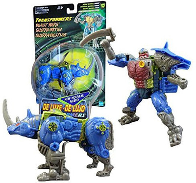Generic Hasbro Year 1999 Transformers Beast Wars Series Deluxe Class 6 Inch Tall Robot Action Figure - Heroic Maximal RHINOX Horn Sword (Beast Mode: Rhino)(Multicolor)