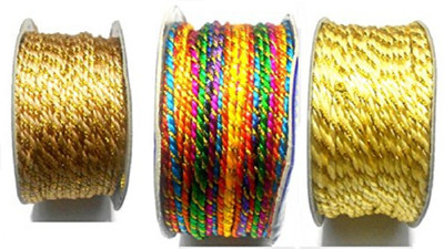 

GOELX Designer Fancy Dori Thread Rolls Bundle for Jewellery Making/Craftsworks/Diy Projects/Apparel Designing Pack3-3