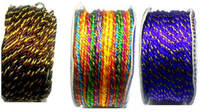 

GOELX Designer Fancy Dori Thread Rolls Bundle for Jewellery Making/Craftsworks/Diy Projects/Apparel Designing Pack3-9