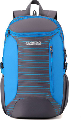

American Tourister Pulse Sch Bag 27.5 L Backpack(Blue, Grey)