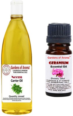 

Gardens Of Aroma Neem Carrier Oil And Geranium Essential Oil(210 ml)