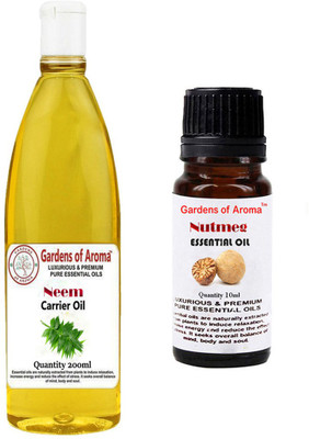 

Gardens Of Aroma Neem Carrier Oil And Nutmeg Essential Oil(210 ml)