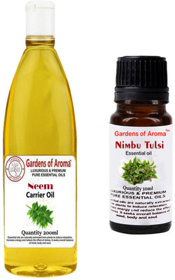 Gardens Of Aroma Neem Carrier Oil And Nimbutulsi Essential Oil(210 ml)
