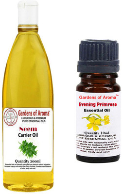 

Gardens Of Aroma Neem Carrier Oil And Evening primrose Essential Oil(210 ml)