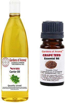

Gardens Of Aroma Neem Carrier Oil And Grapeseed Essential Oil(210 ml)