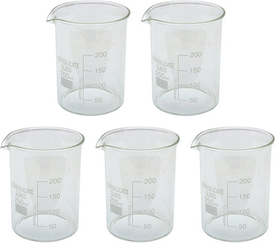Parshv 250 ml Flat Beaker(Pack of 5)