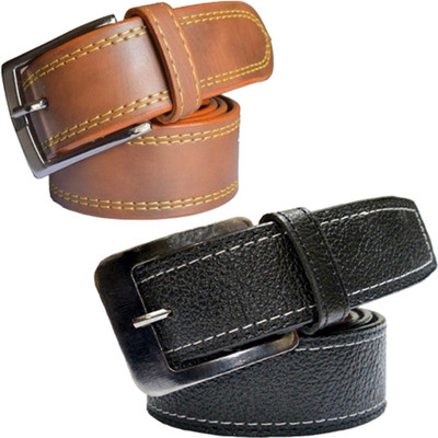 

Sun Shopping Men Formal Multicolor Synthetic Belt, Black;tan