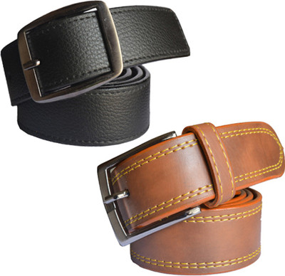 

Sun Shopping Men Formal Multicolor Synthetic Belt, Black;tan