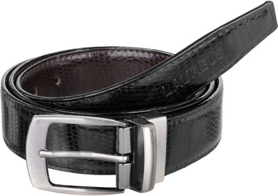 

Laurels Men Black Genuine Leather Reversible Belt