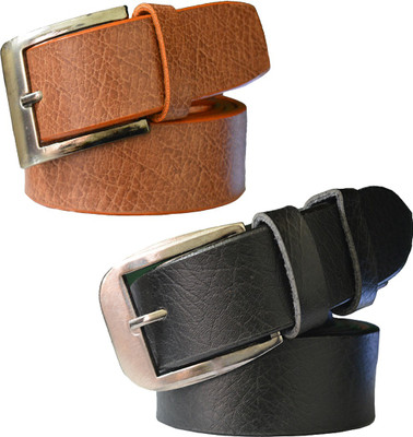 

Sun Shopping Men Formal Multicolor Synthetic Belt, Black;tan