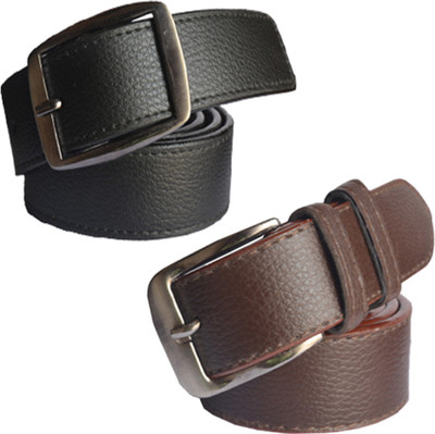 

Sun Shopping Men Formal Multicolor Synthetic Belt, Black;brown