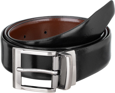 

Laurels Men Black Genuine Leather Reversible Belt