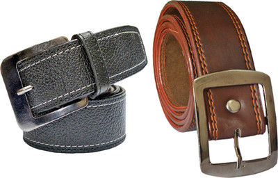 

Sun Shopping Men Formal Multicolor Synthetic Belt, Black;tan