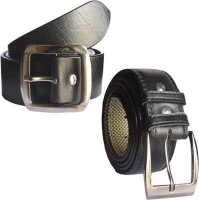 

Loopa Men Formal Multicolor Artificial Leather Belt, Black and brown