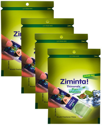 

Ziminta Mouth Freshener Orally Disintegrating Strips ( Sugar Free ) - 30 Strips (Pan Masala Flavour) - Pack Of 4 Strip(30 g)