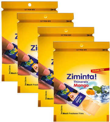 

Ziminta Mouth Freshener Orally Disintegrating Strips ( Sugar Free ) - 30 Strips (Mango Flavour) - Pack Of 4 Strip(30 g)