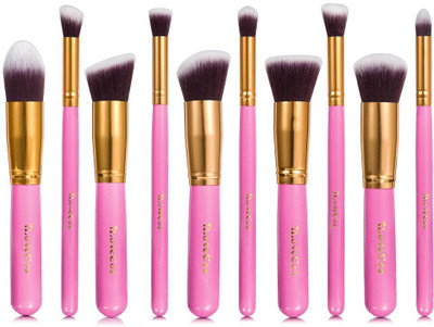 

FILLWILL Koolmate 10Pcs/Set Makeup Brush Set Premium Cosmetics Foundation Blending Blush Eyeliner Face Powder Brush Makeup Brush Kit (10pcs, Golden PINK)(Pack of 10)