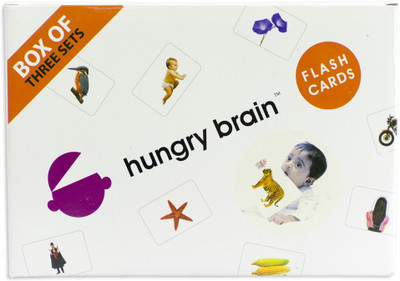 

hungry brain BOX OF 3 E cards- playing and Learning Gift box for kids(Purple)