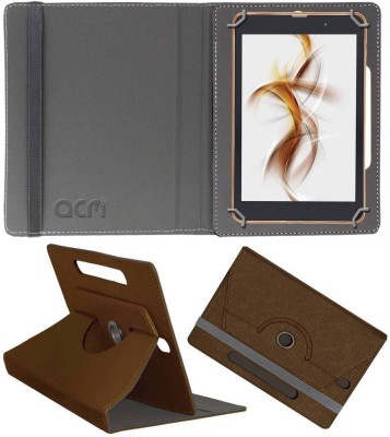 ACM Book Cover for iBall Slide Nimble 8 inch Designer Rotating Case(Brown, Cases with Holder, Pack of: 1)