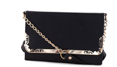 

Do Bhai Women Evening/Party Black Leatherette Sling Bag