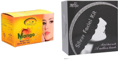 

Pink Root Mango Bleach 250g and Nature's Essence Silver Facial Kit 180g(Set of 2)