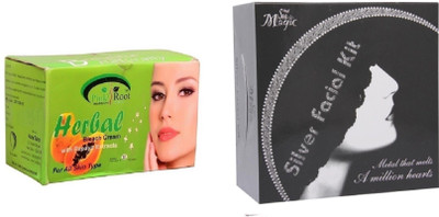 

Pink Root Herbal Bleach 250g and Nature's Essence Silver Facial Kit 180g(Set of 2)