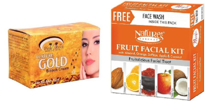

Pink Root Gold Bleach 250g and Nature's Essence Fruit Facial Kit 52g(Set of 2)