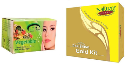 

Pink Root Vegetable Bleach 250g and Nature's Essence Ravishing Gold Kit 125g(Set of 2)