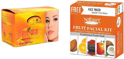 

Pink Root Orange Bleach 250g and Nature's Essence Fruit Facial Kit 52g(Set of 2)