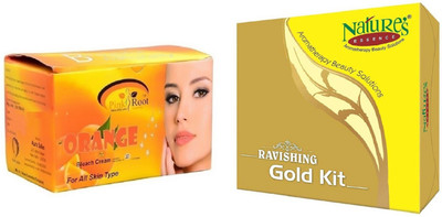 

Pink Root Orange Bleach 250g and Nature's Essence Ravishing Gold Kit 125g(Set of 2)