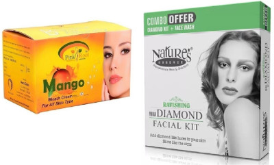 

Pink Root Mango Bleach 250g and Nature's Essence Ravishing Mini Diamond Facial Kit 52g + 60ml(Set of 2)