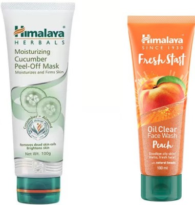 

Himalaya moisturzing peel of mask, peach face wash(Set of 2)