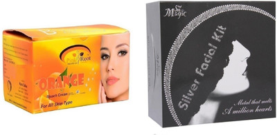 

Pink Root Orange Bleach 250g and Nature's Essence Silver Facial Kit 180g(Set of 2)